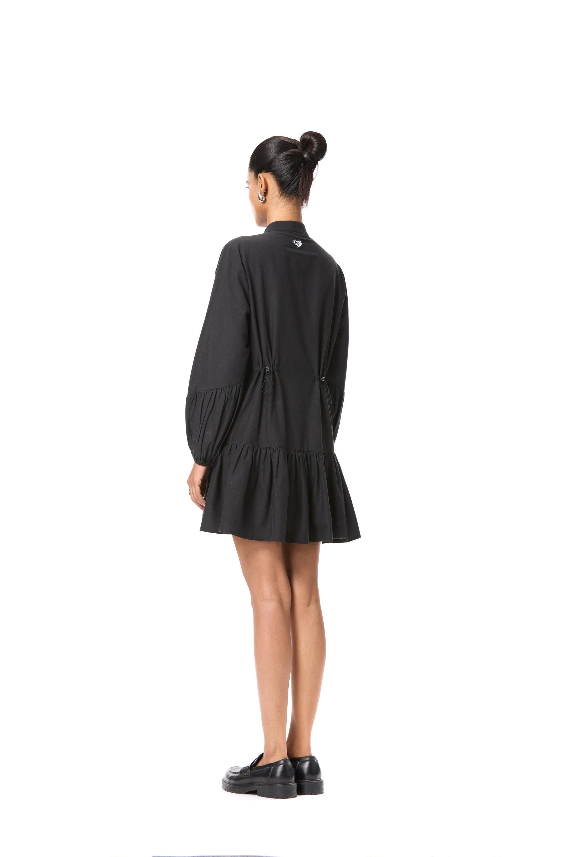 'GOLDRIFT' EMBELLISHED LINEN DRESS - Kanika Goyal Label