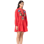 'GOLDRIFT' EMBELLISHED LINEN DRESS - Kanika Goyal Label