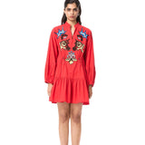 'GOLDRIFT' EMBELLISHED LINEN DRESS - Kanika Goyal Label
