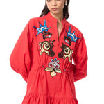 'GOLDRIFT' EMBELLISHED LINEN DRESS - Kanika Goyal Label