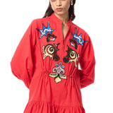 'GOLDRIFT' EMBELLISHED LINEN DRESS - Kanika Goyal Label