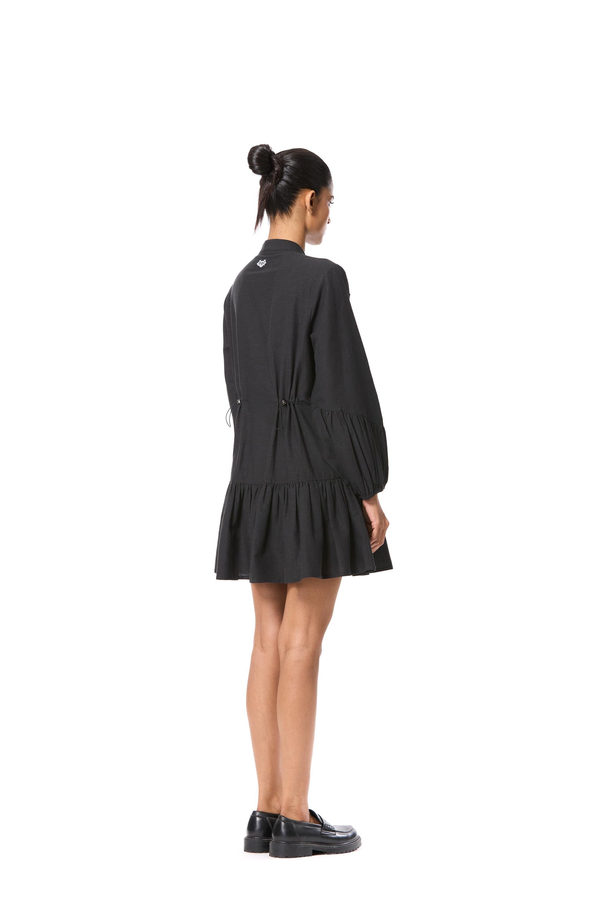 'GOLDRIFT' EMBELLISHED LINEN DRESS - Kanika Goyal Label