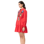 'GOLDRIFT' EMBELLISHED LINEN DRESS - Kanika Goyal Label