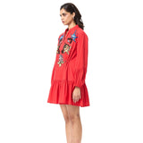 'GOLDRIFT' EMBELLISHED LINEN DRESS - Kanika Goyal Label
