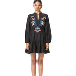 'GOLDRIFT' EMBELLISHED LINEN DRESS - Kanika Goyal Label