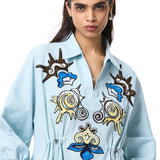 'GOLDRIFT' EMBELLISHED LINEN DRESS - Kanika Goyal Label
