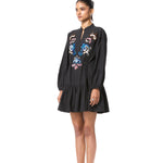 'GOLDRIFT' EMBELLISHED LINEN DRESS - Kanika Goyal Label