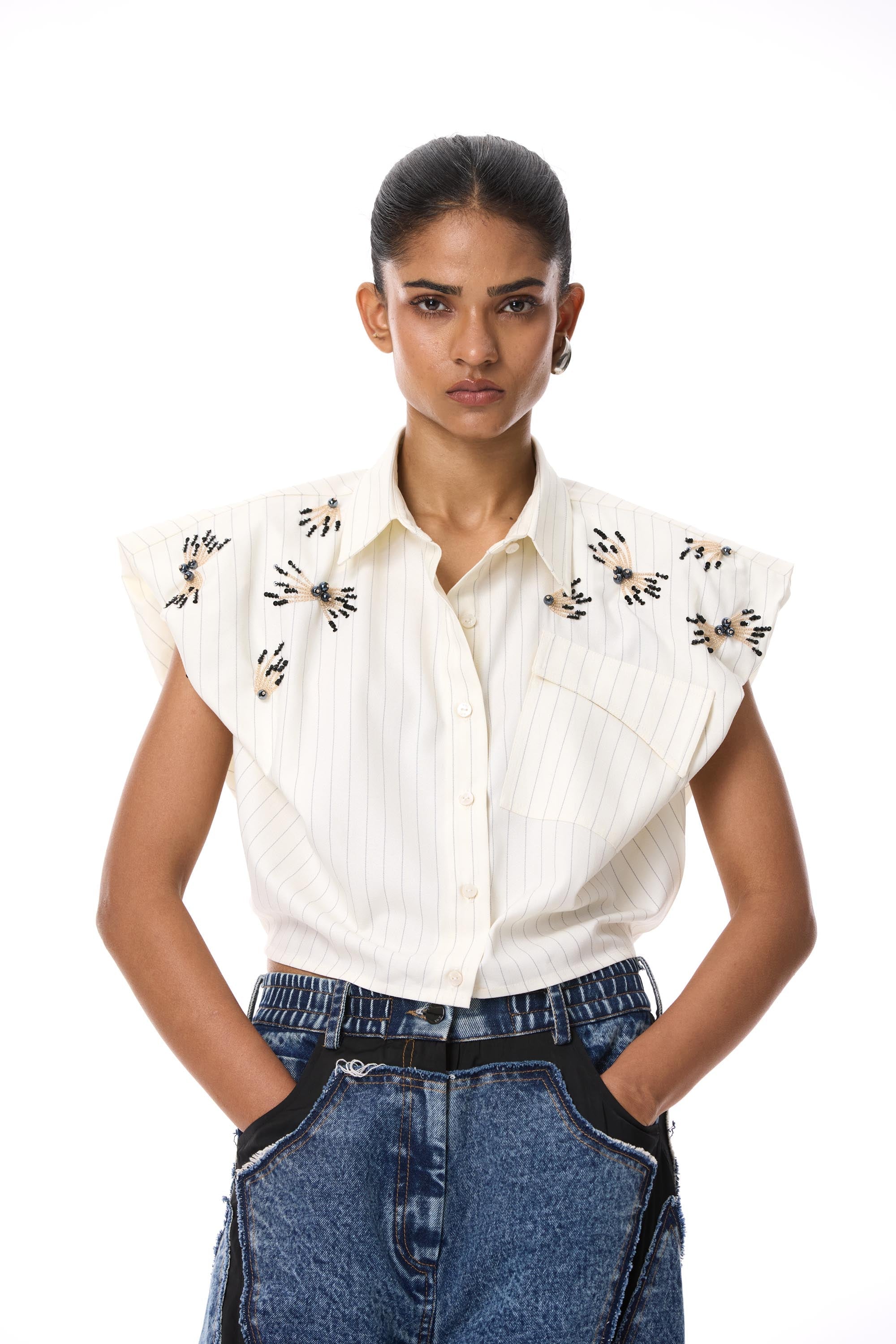 'IGNIA' EMBELLISHED SHIRT - Kanika Goyal Label