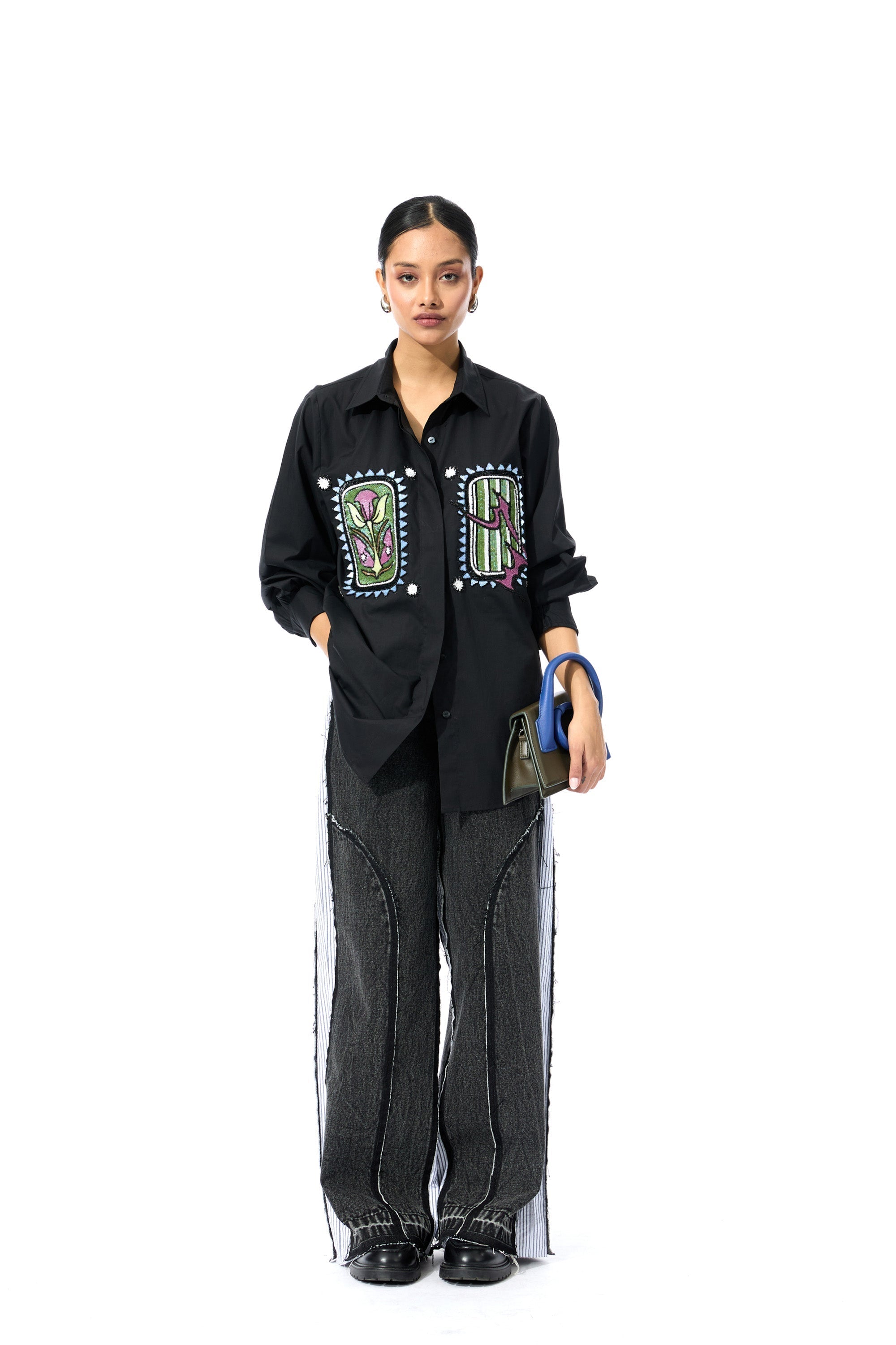 INKRUNE' BLACK SHIRT - Kanika Goyal Label