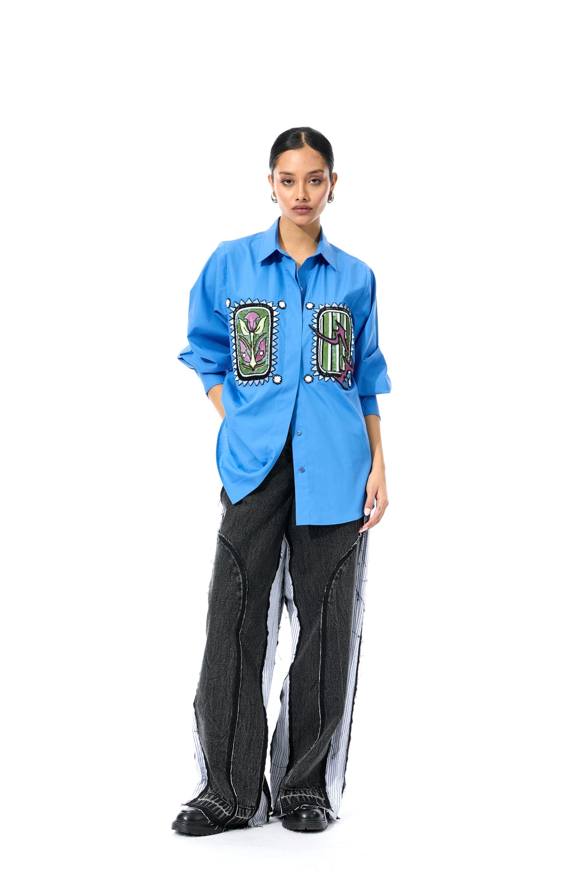 INKRUNE' BLUE SHIRT - Kanika Goyal Label