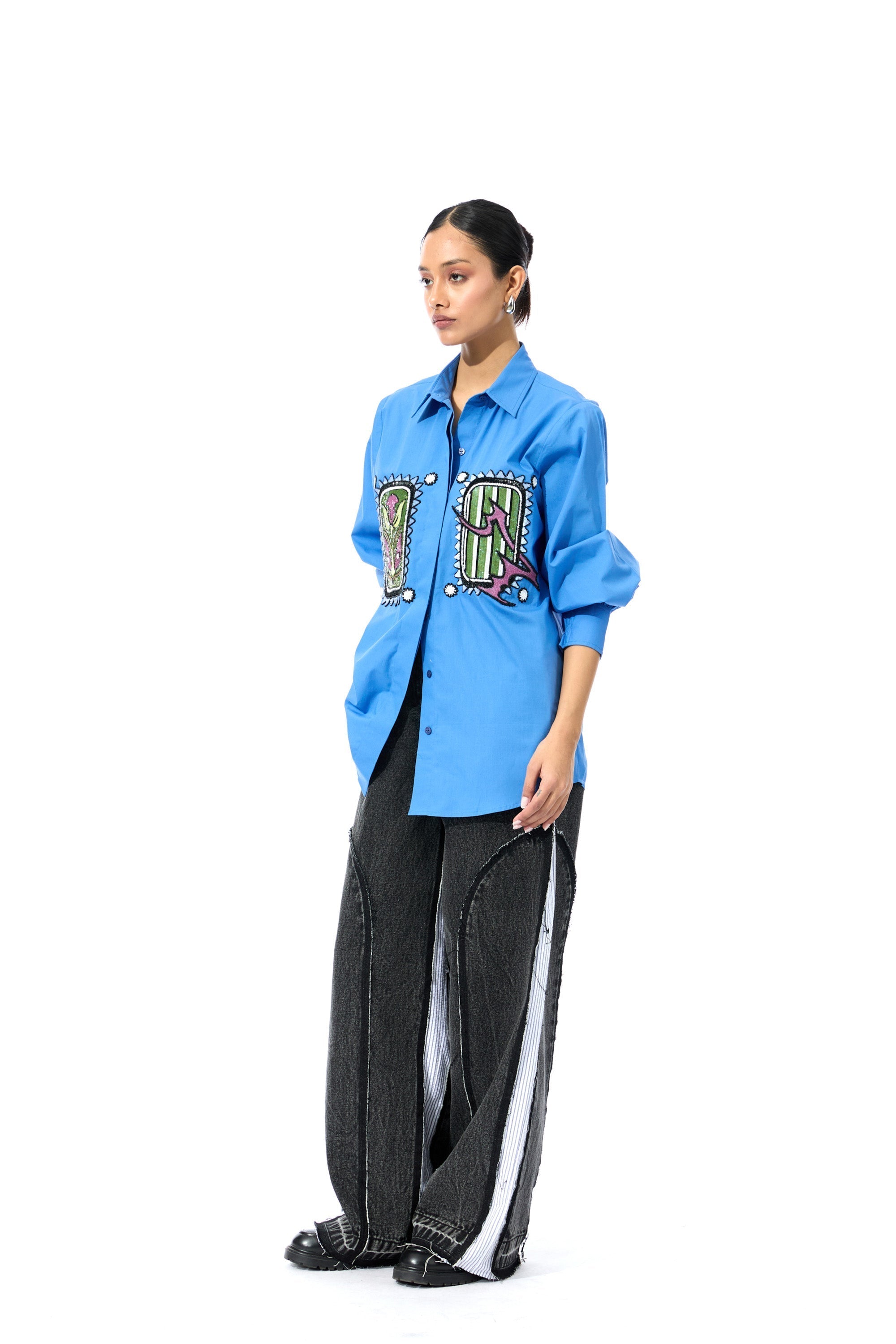 INKRUNE' BLUE SHIRT - Kanika Goyal Label