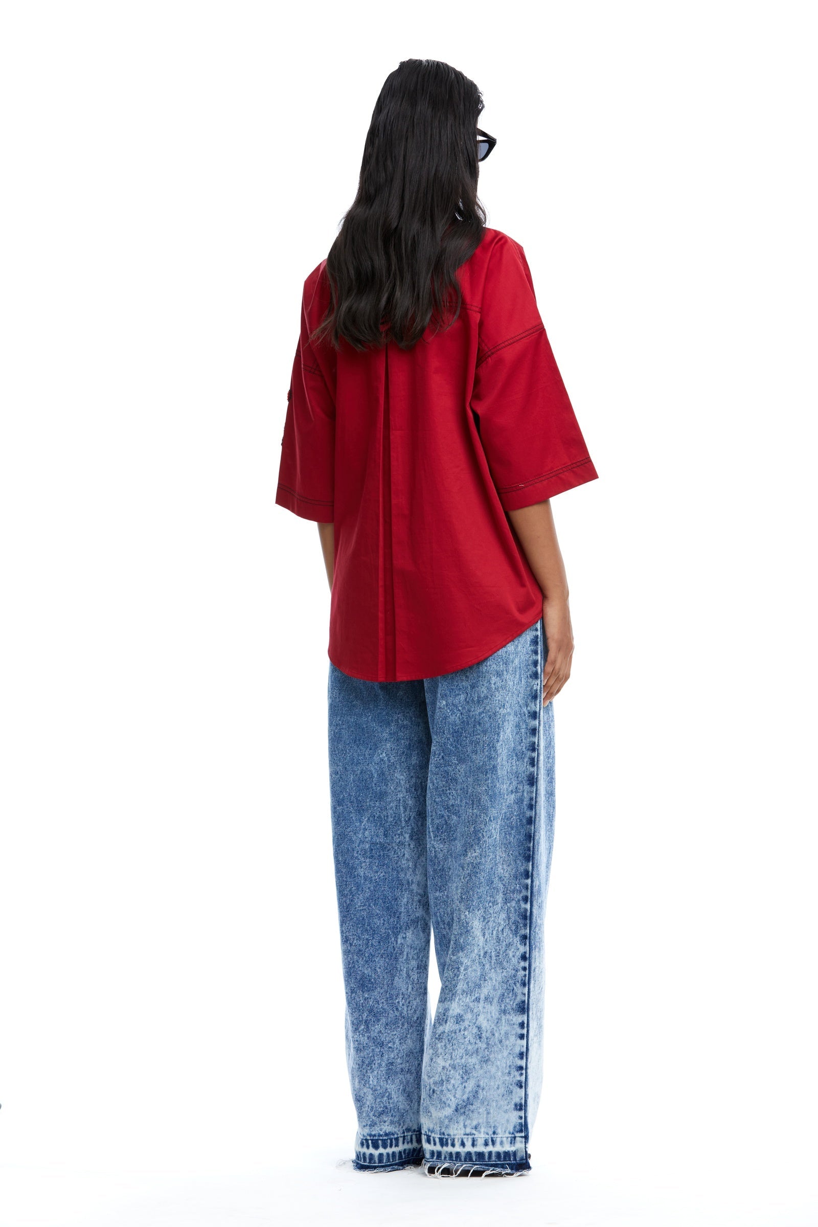 Iris' Embellished Ruched Pocket Shirt - Kanika Goyal Label