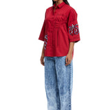 Iris' Embellished Ruched Pocket Shirt - Kanika Goyal Label