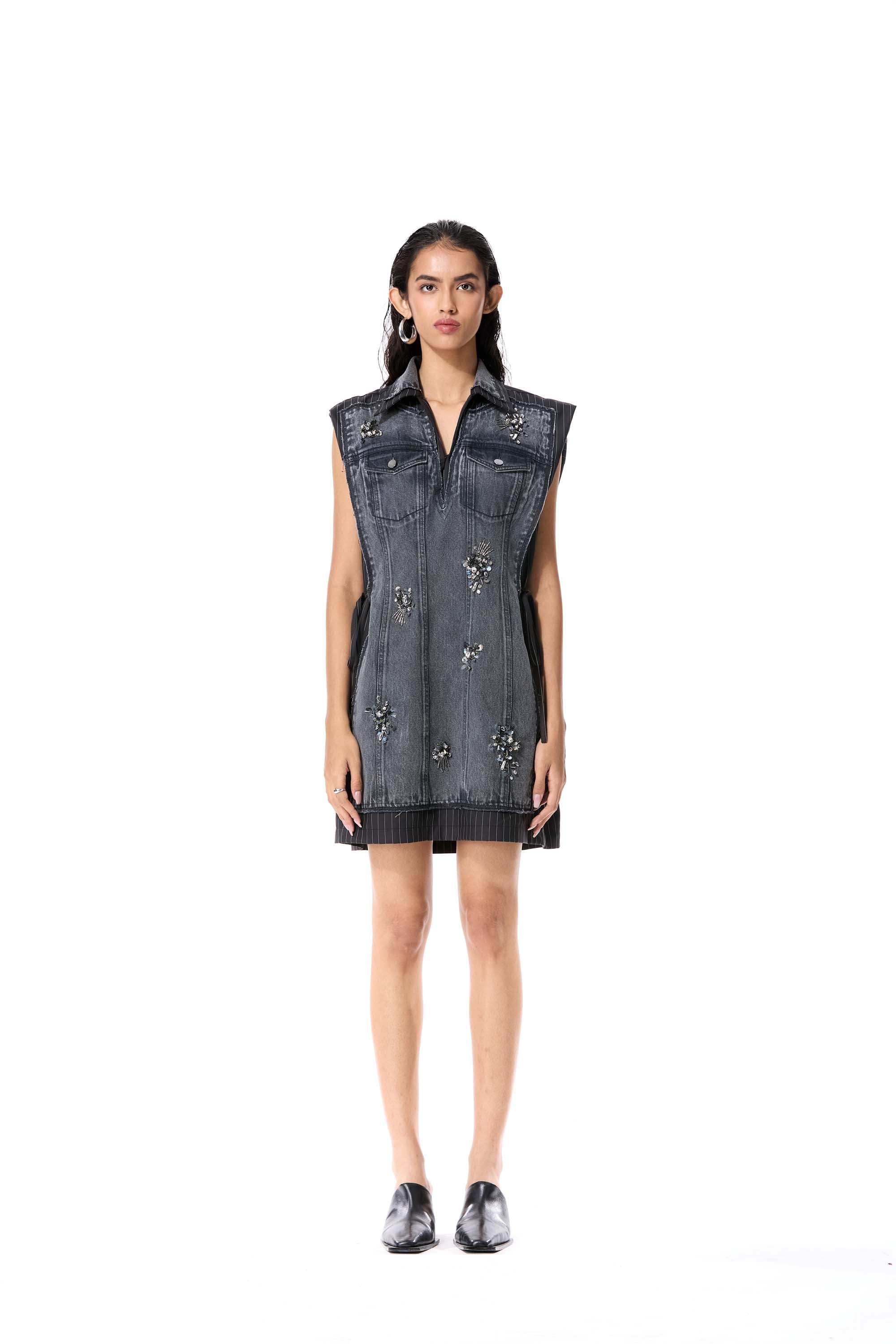 IRON HALO DENIM DRESS - Kanika Goyal Label