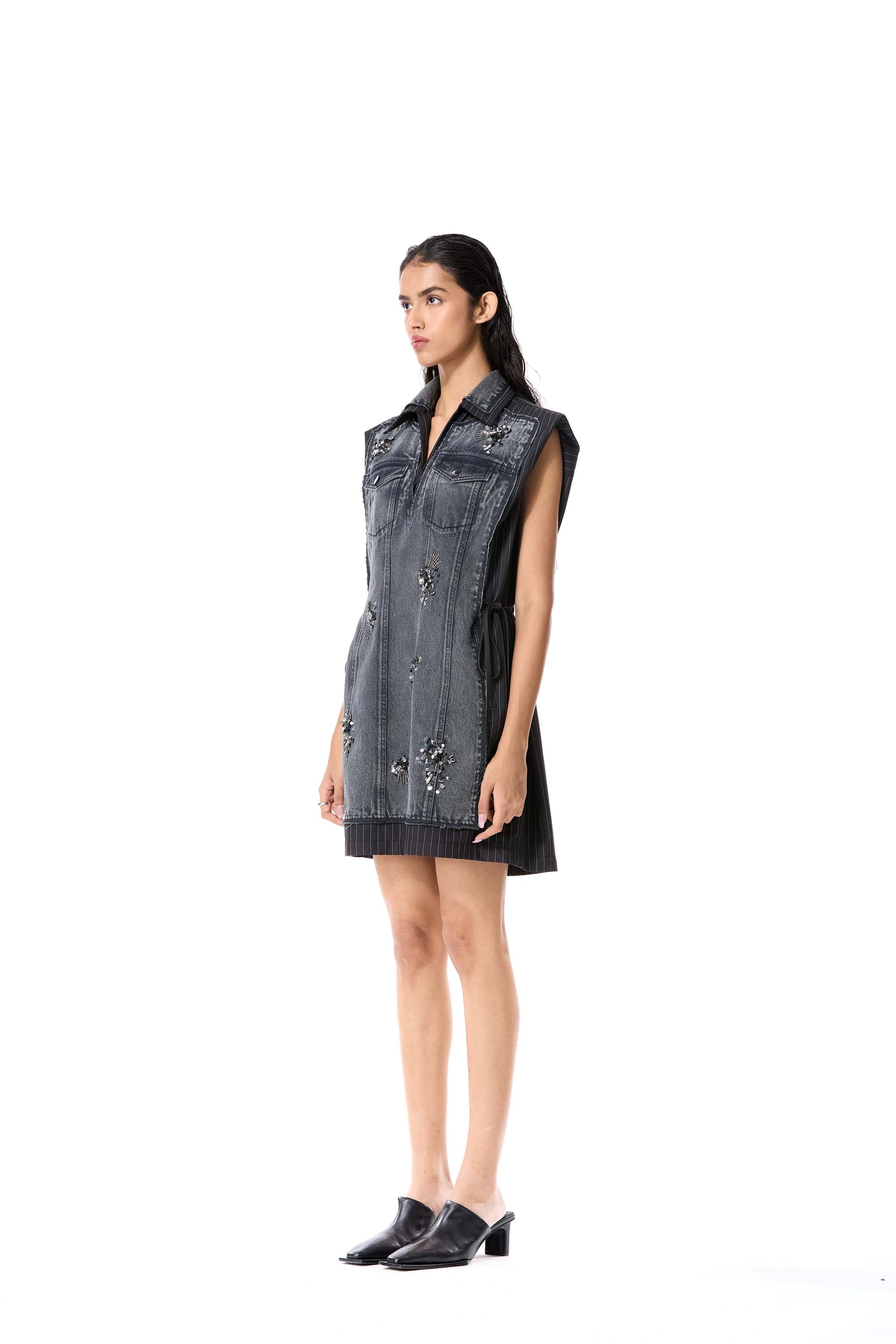 IRON HALO DENIM DRESS - Kanika Goyal Label