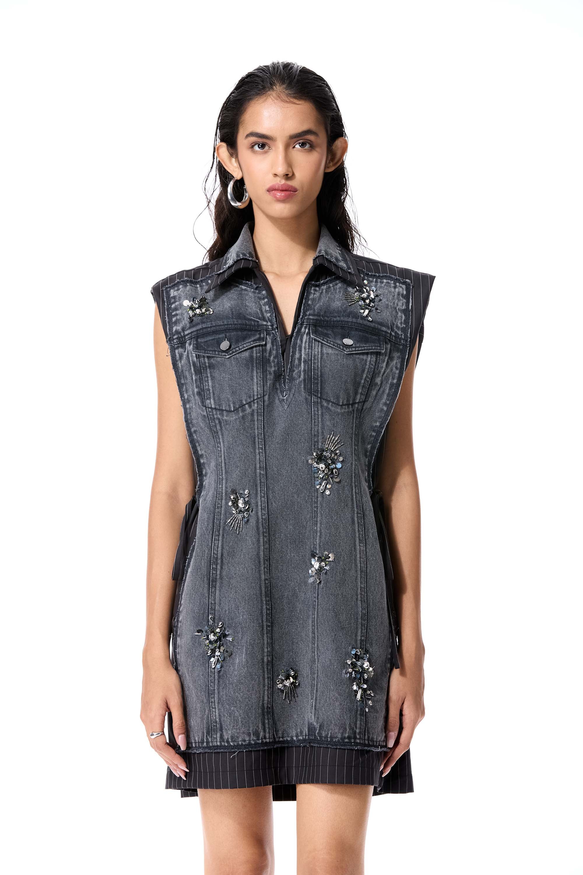 IRON HALO DENIM DRESS - Kanika Goyal Label