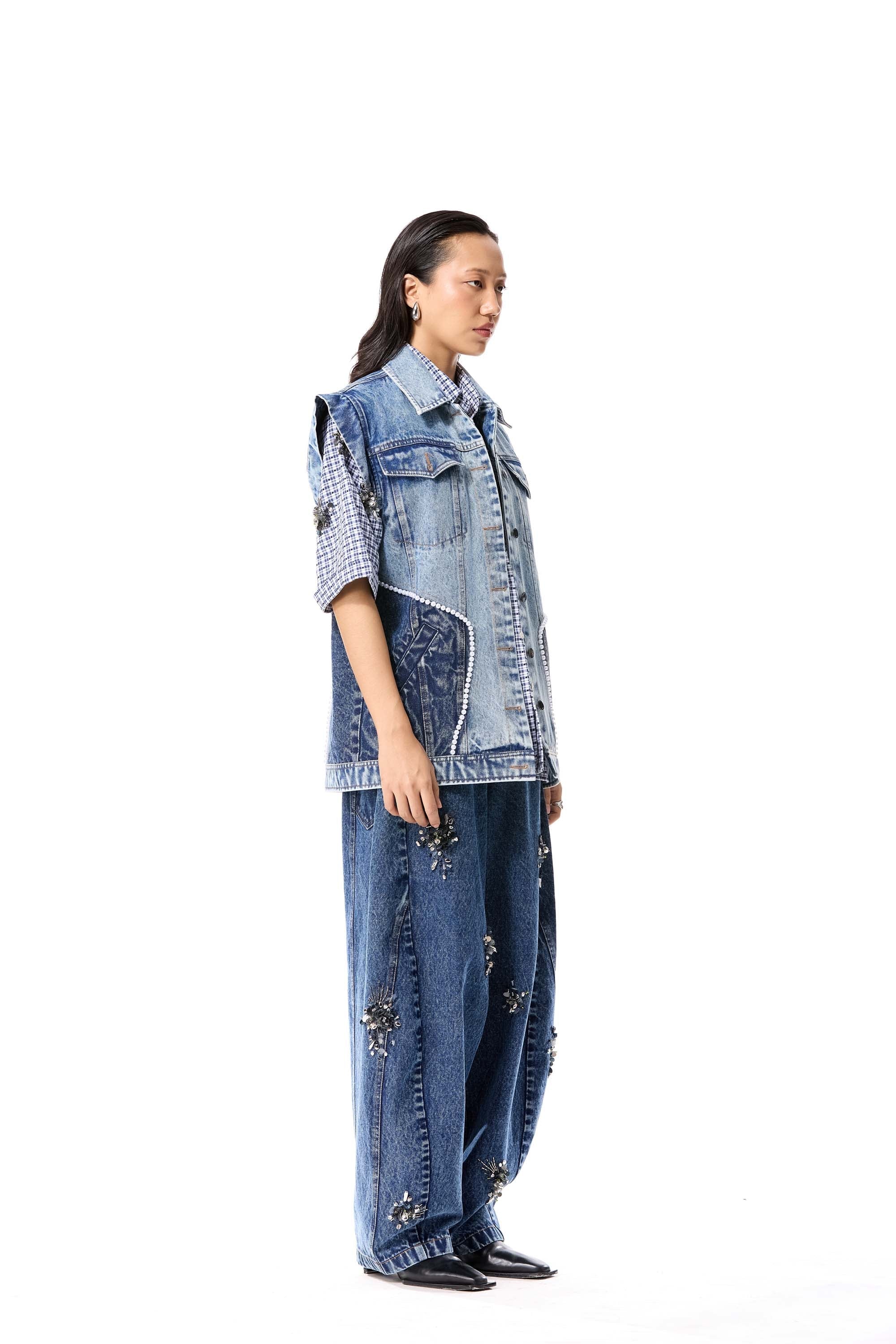 IRON HALO DENIM PANTS - Kanika Goyal Label