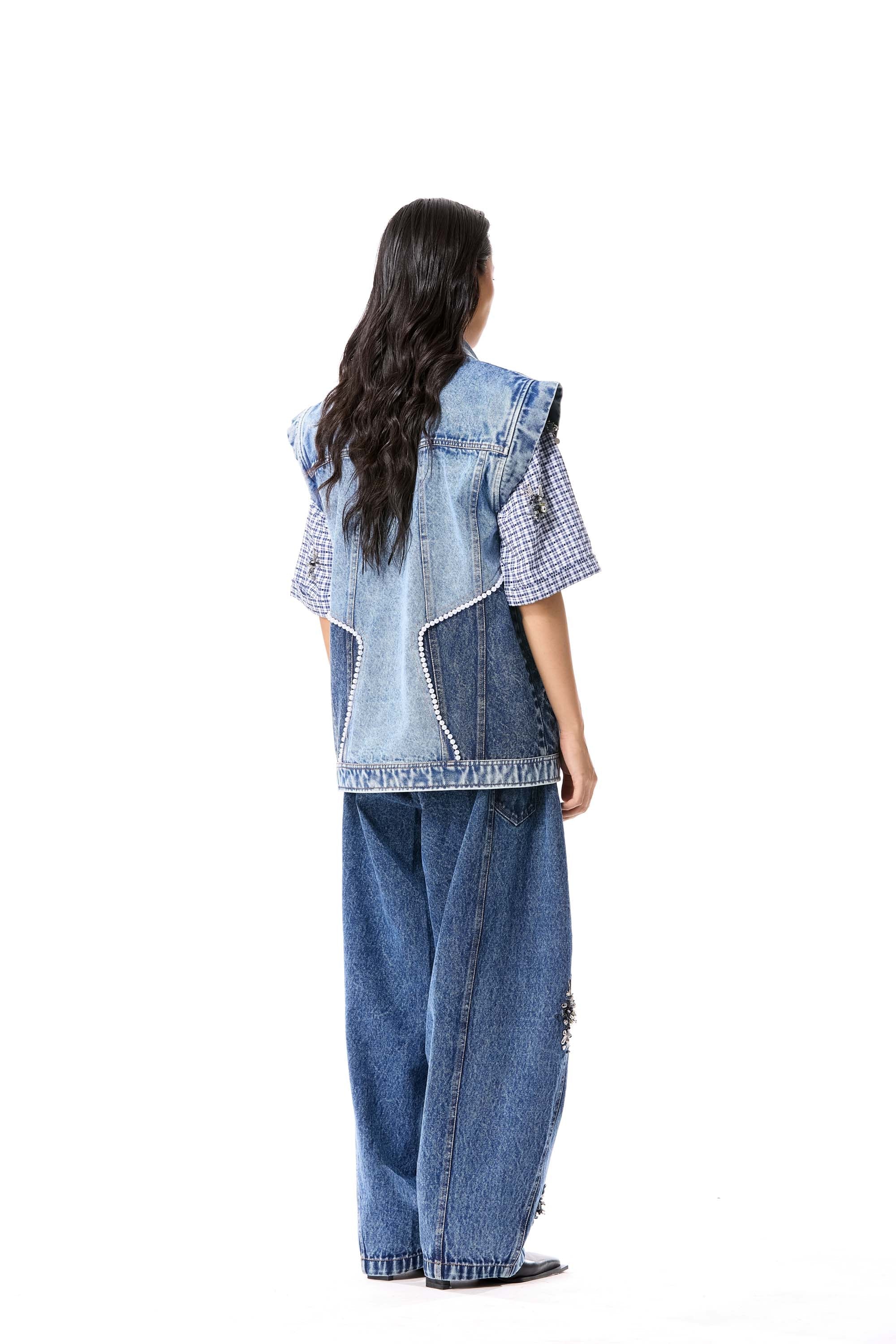 ‘IRON HALO’ DENIM PANTS - Kanika Goyal Label