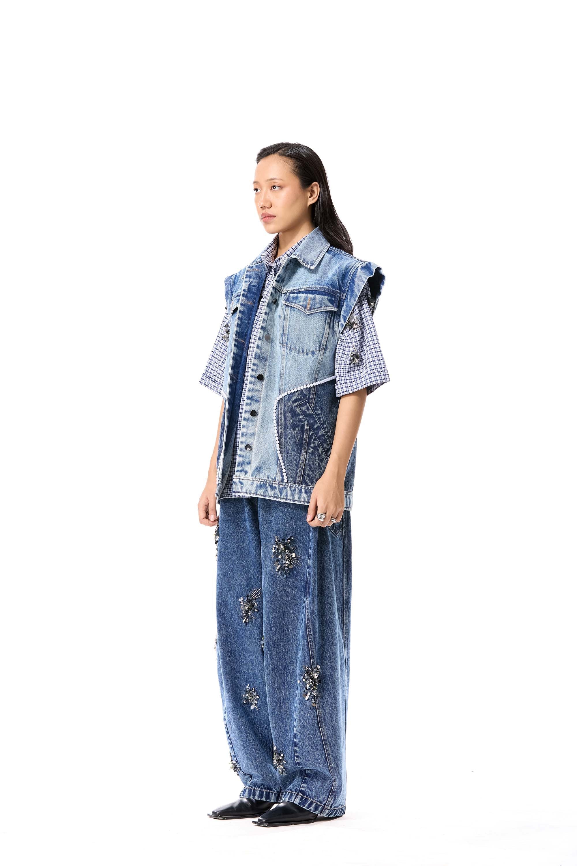 IRON HALO DENIM PANTS - Kanika Goyal Label