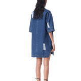 IXIA' APPLIQUE DENIM DRESS - Kanika Goyal Label