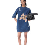 IXIA' APPLIQUE DENIM DRESS - Kanika Goyal Label
