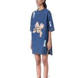 IXIA' APPLIQUE DENIM DRESS - Kanika Goyal Label