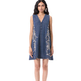 LARKSPUR' EMBELLISHED DENIM DRESS - Kanika Goyal Label