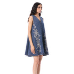LARKSPUR' EMBELLISHED DENIM DRESS - Kanika Goyal Label
