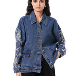 LARKSPUR' EMBELLISHED DENIM JACKET - Kanika Goyal Label