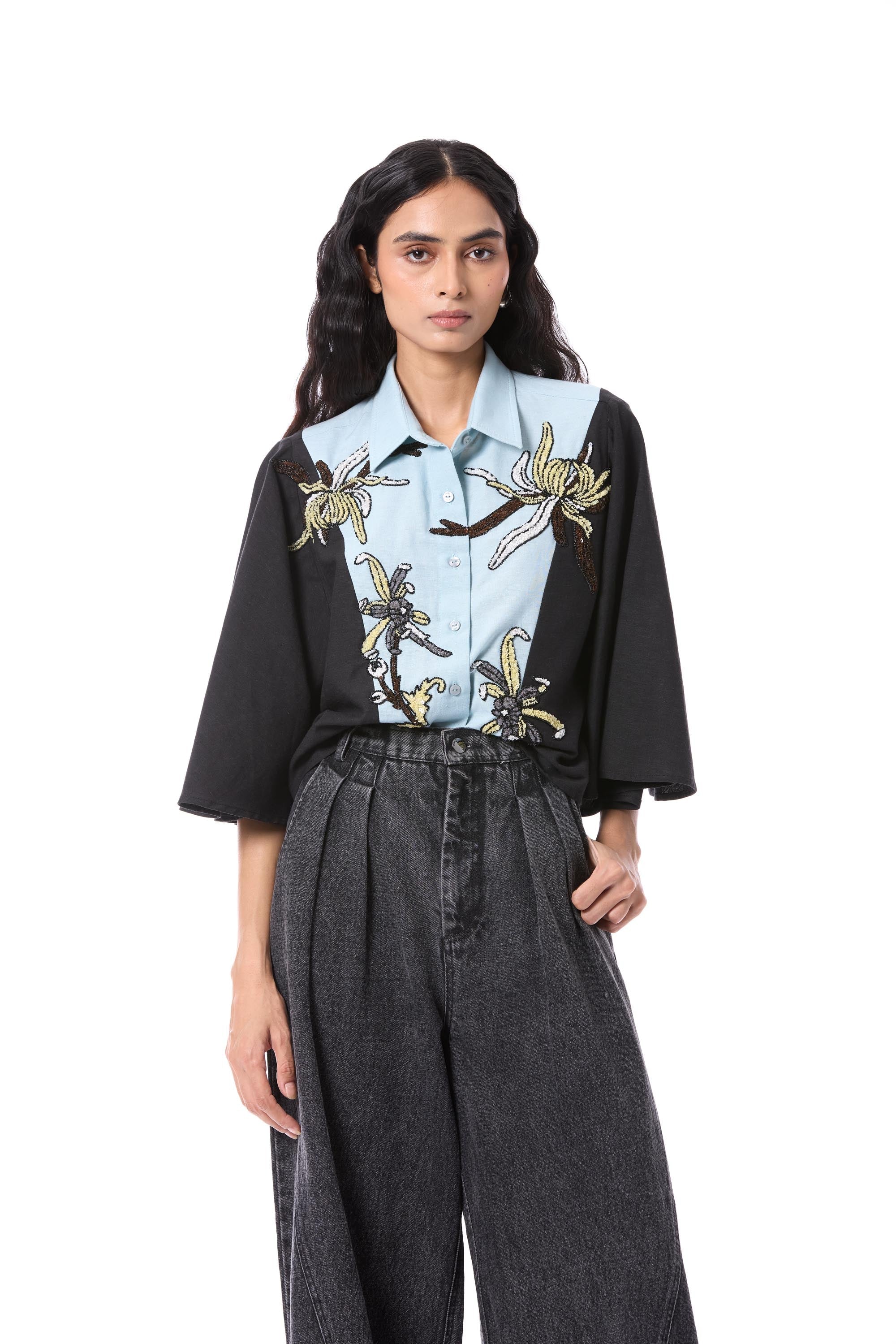 LUNAR IRIS' EMBELLISHED SHIRT - Kanika Goyal Label