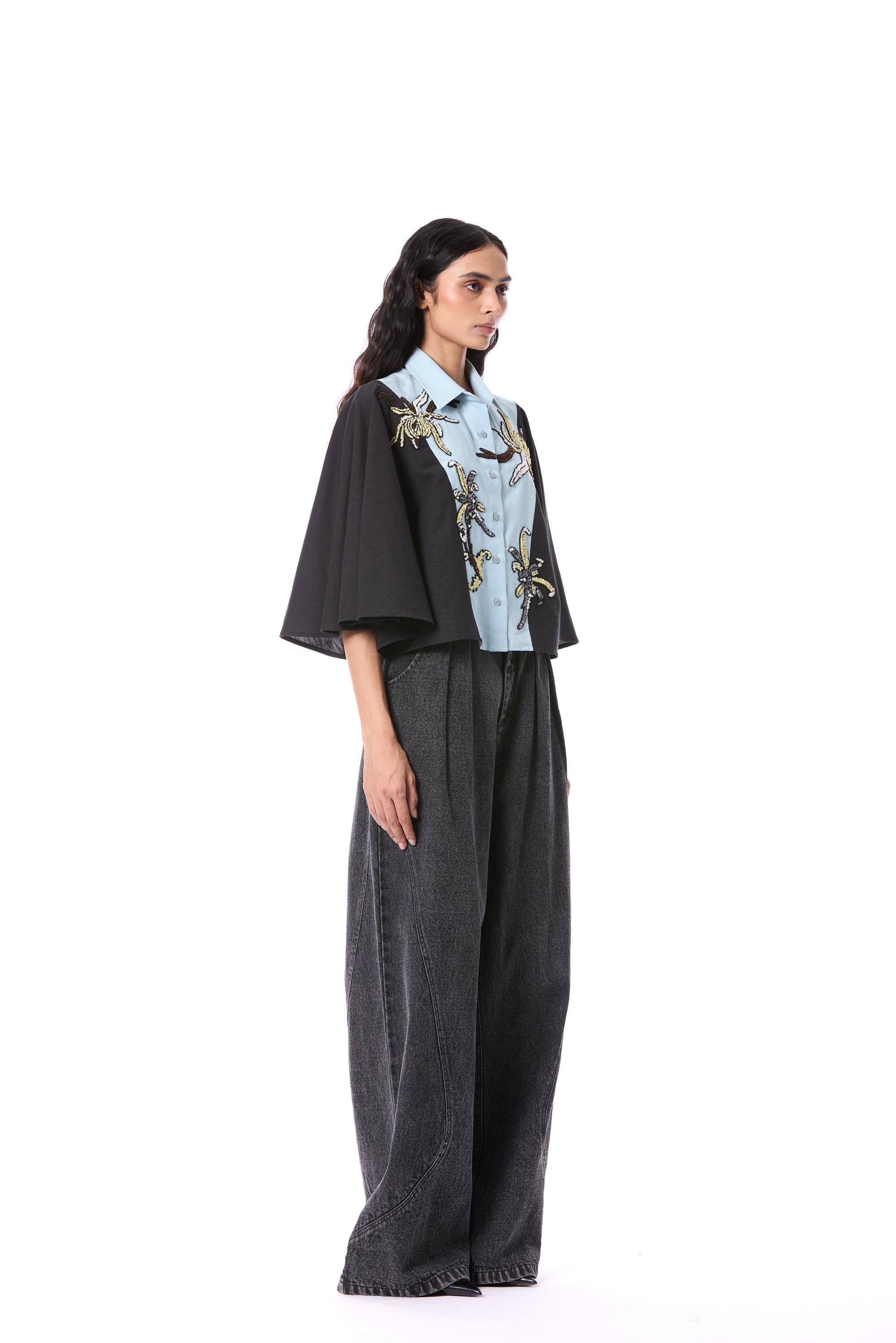 LUNAR IRIS' EMBELLISHED SHIRT - Kanika Goyal Label