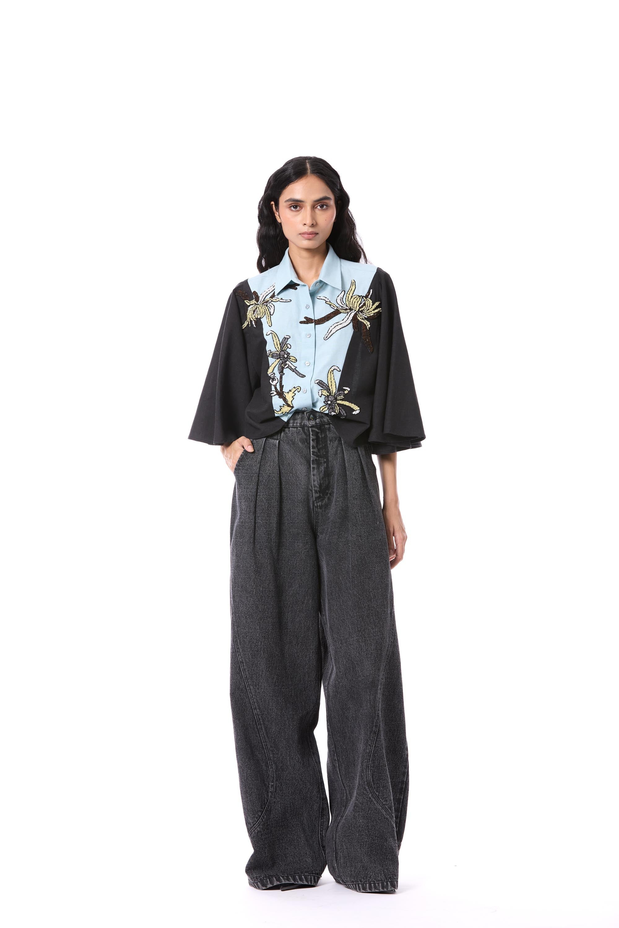LUNAR IRIS' EMBELLISHED SHIRT - Kanika Goyal Label