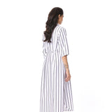 'MELIA' EMBELLISHED STRIPED MIDI DRESS - Kanika Goyal Label