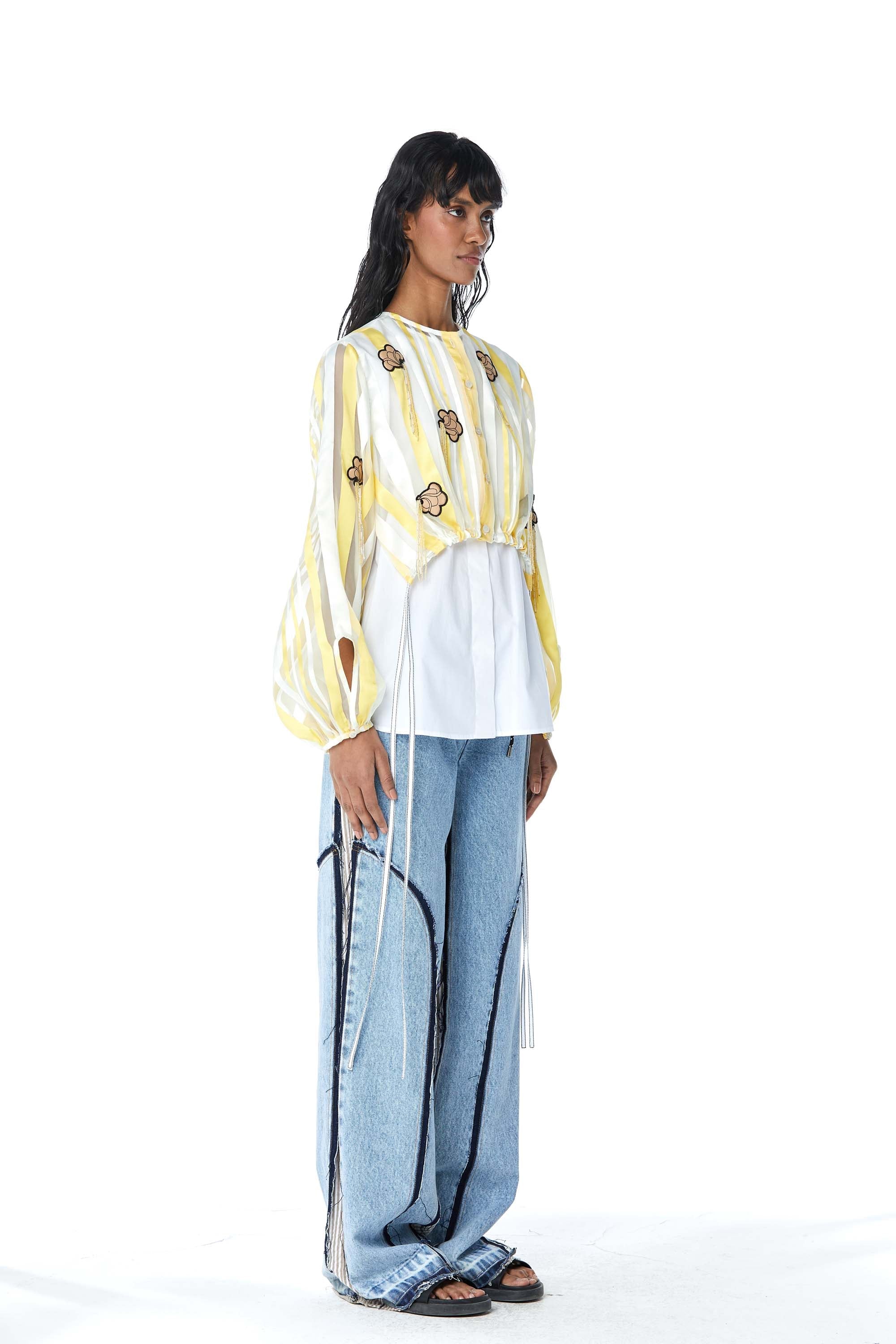 ‘MILA’ Embellished Overlay Shirt - Kanika Goyal Label