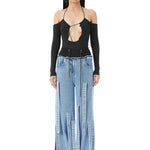 Multi - Strap Denim Pants - Kanika Goyal Label