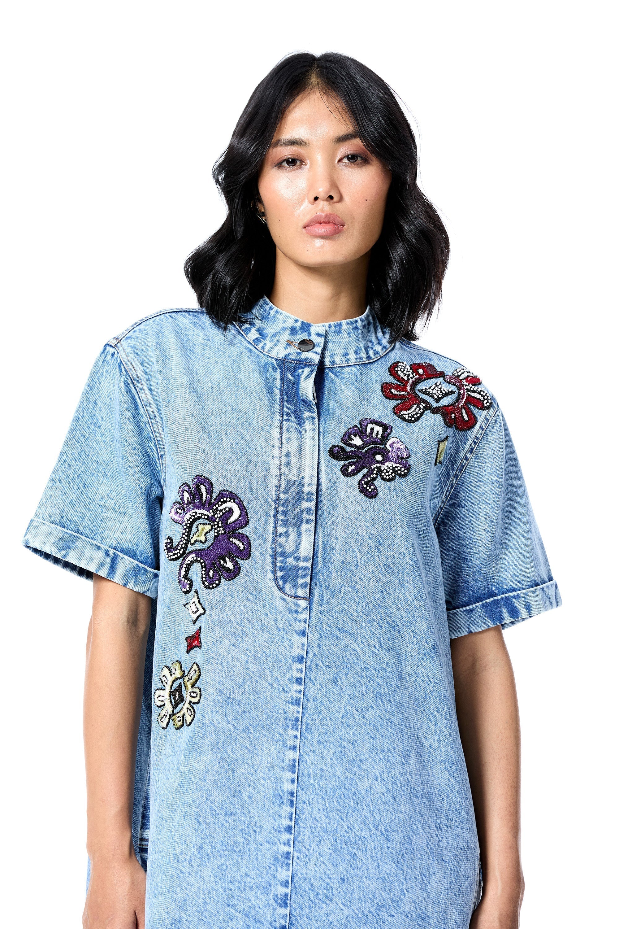NEO GLOW DENIM DRESS - Kanika Goyal Label