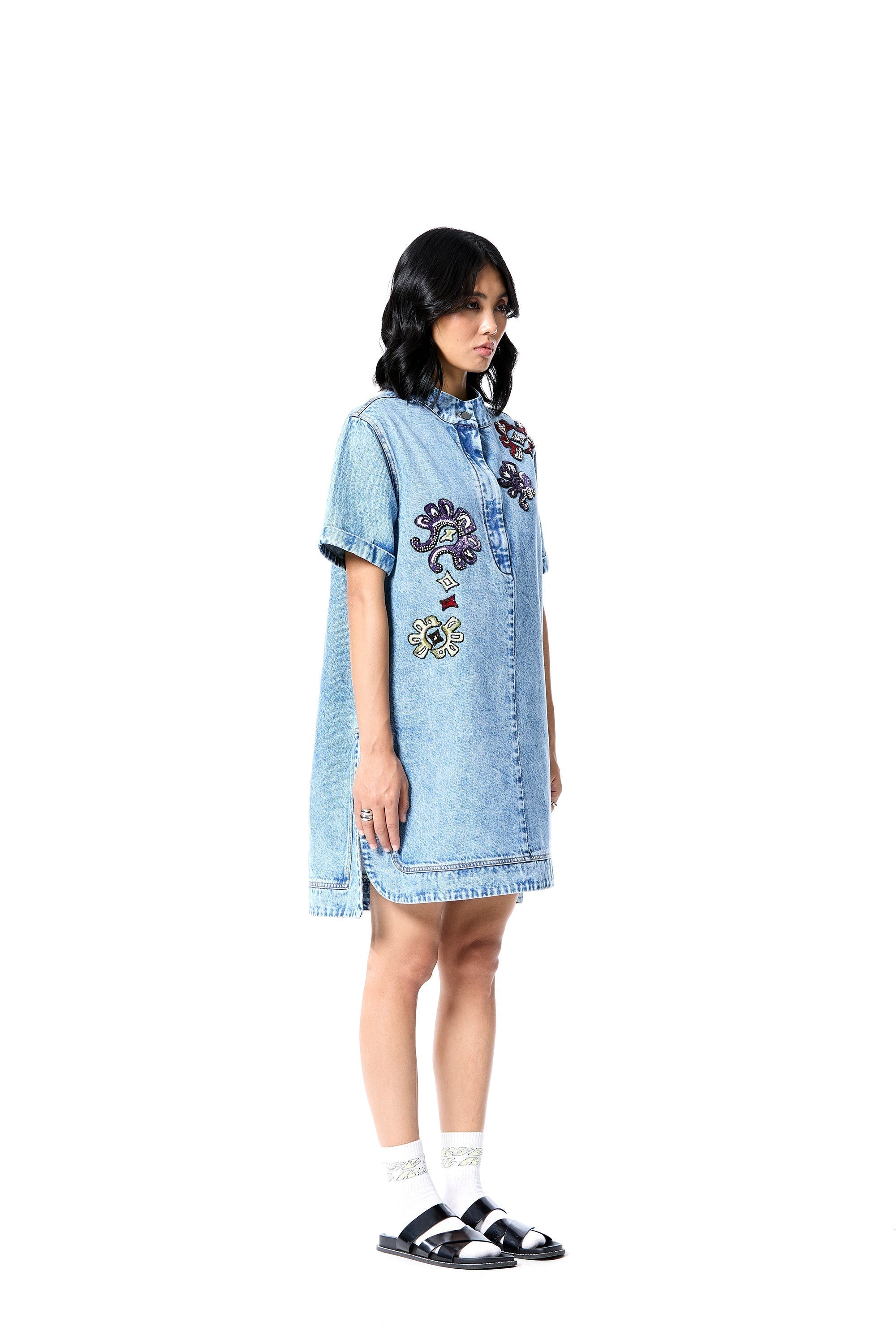 NEO GLOW DENIM DRESS - Kanika Goyal Label