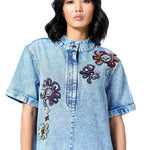 NEO GLOW DENIM DRESS - Kanika Goyal Label