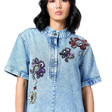 NEO GLOW DENIM DRESS - Kanika Goyal Label