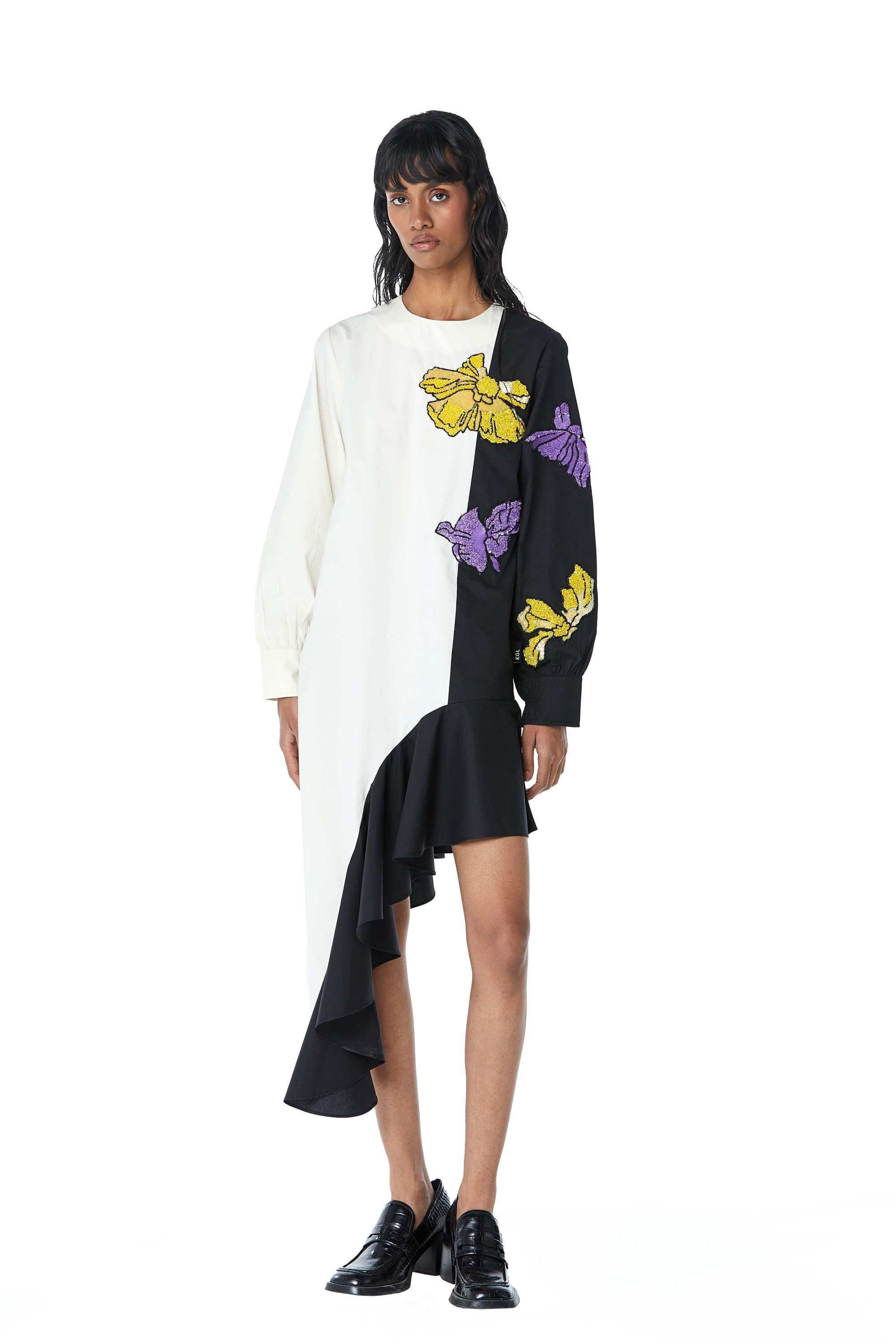 NIA' Embellished Cascade Dress - Kanika Goyal Label