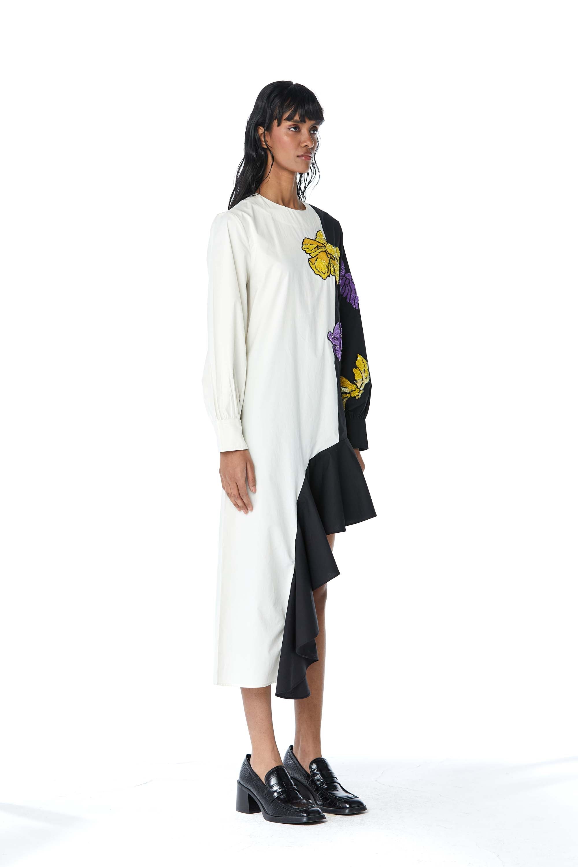 NIA' Embellished Cascade Dress - Kanika Goyal Label