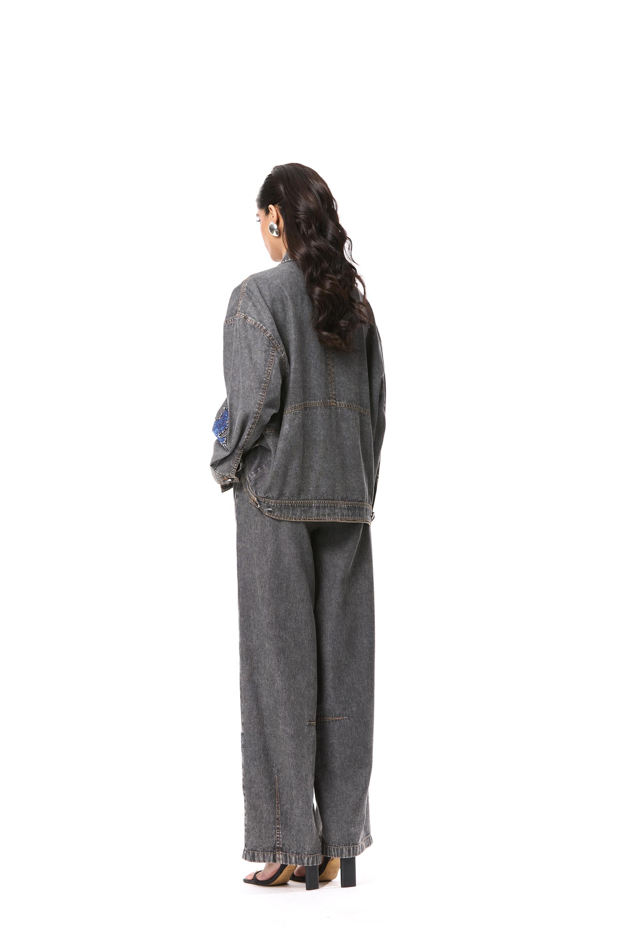 'NYTHERA' EMBELLISHED DENIM JACKET - Kanika Goyal Label