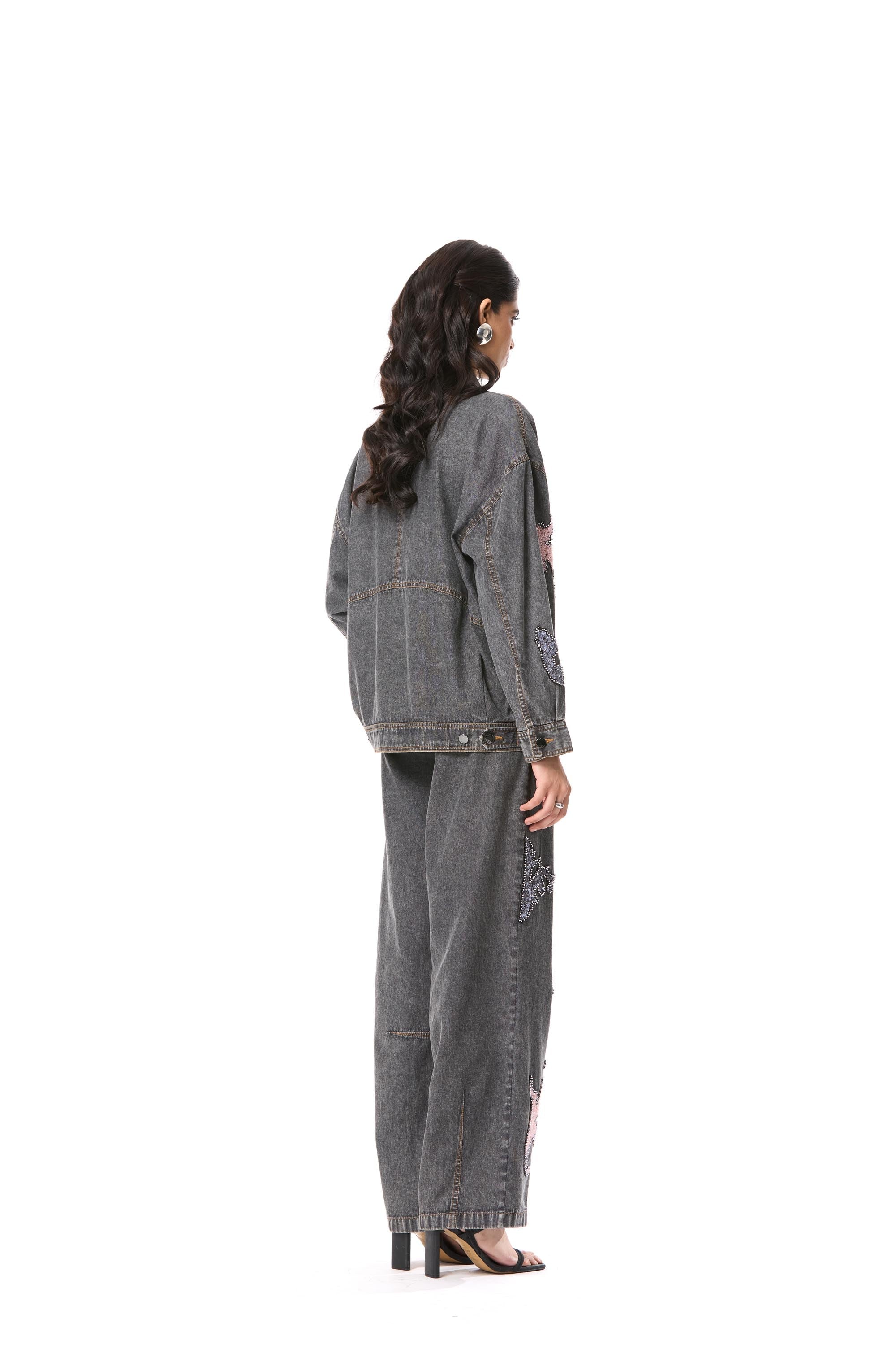 'NYTHERA' EMBELLISHED DENIM JACKET - Kanika Goyal Label