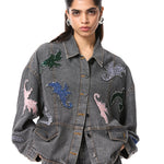 'NYTHERA' EMBELLISHED DENIM JACKET - Kanika Goyal Label