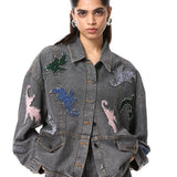 'NYTHERA' EMBELLISHED DENIM JACKET - Kanika Goyal Label