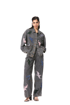 'NYTHERA' EMBELLISHED DENIM JACKET - Kanika Goyal Label
