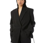 Obsidian Front Tie - Up Blazer - Kanika Goyal Label