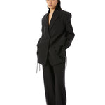 Obsidian Front Tie - Up Blazer - Kanika Goyal Label