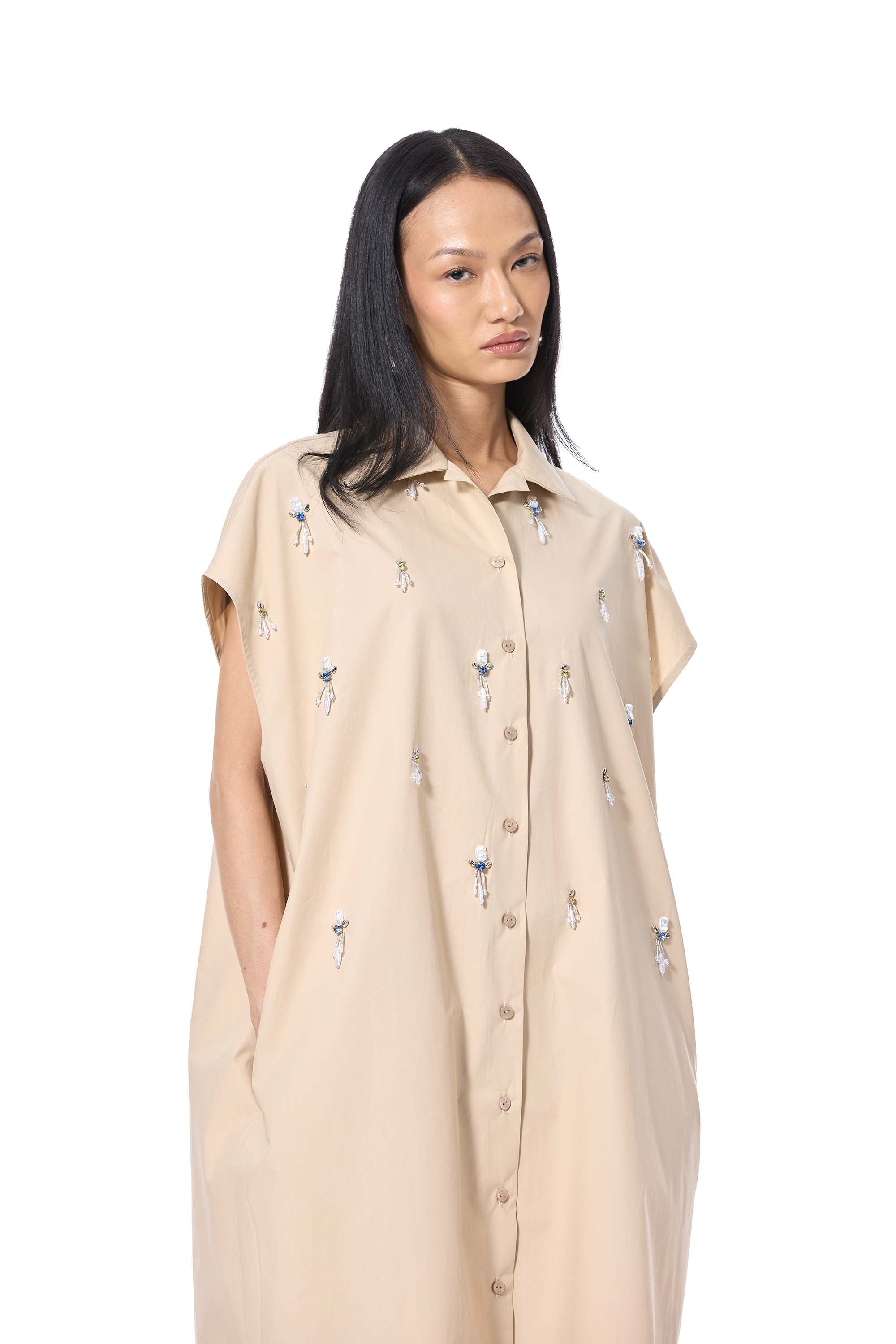 ORLISSE' EMBELLISHED SHIRT DRESS - Kanika Goyal Label