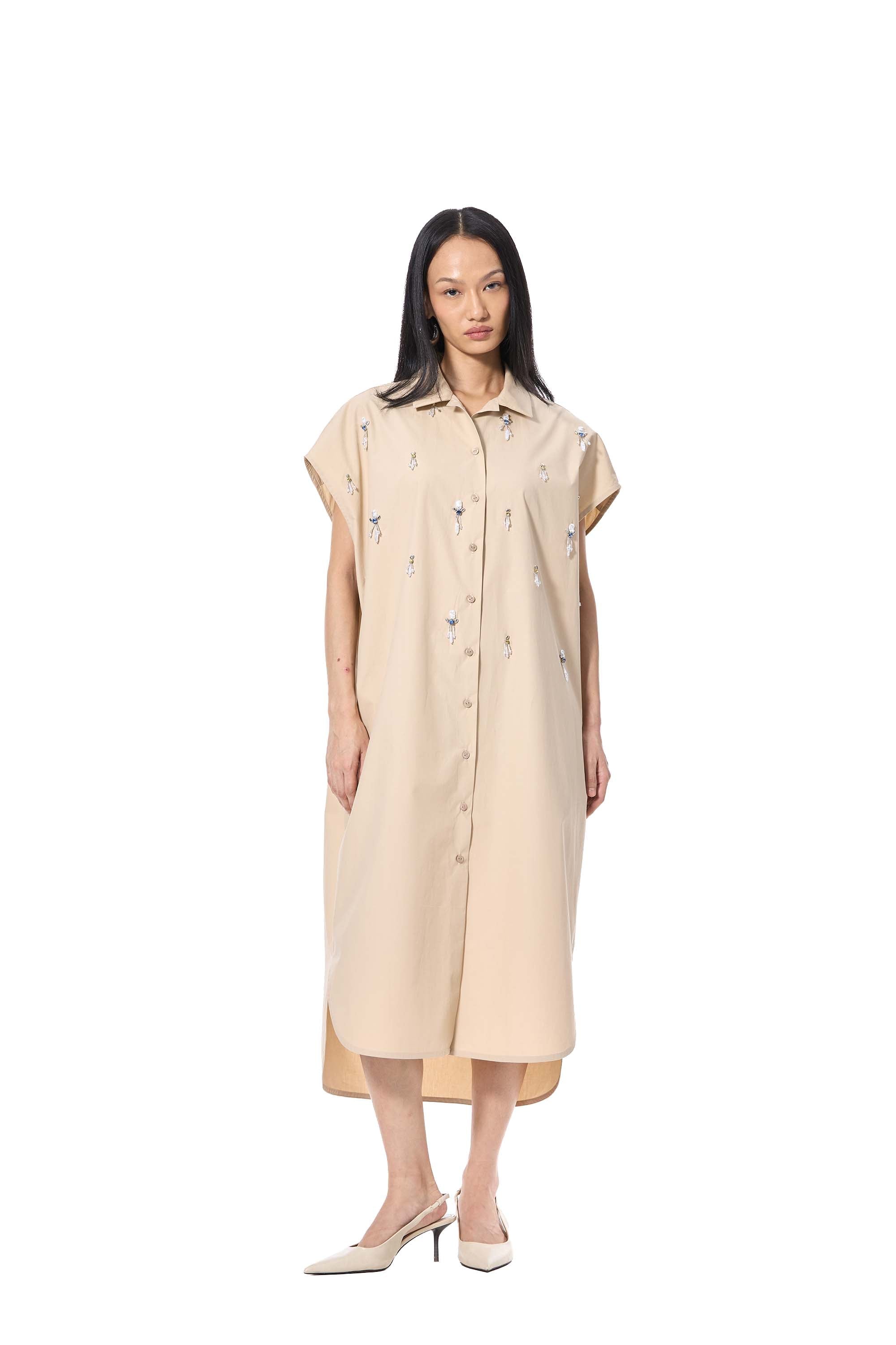 ORLISSE' EMBELLISHED SHIRT DRESS - Kanika Goyal Label